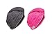 Produktbild Carenesse Haarturban Baumwolle 2er Set I 2X stabiles Turban Handtuch mit Knopf & Schlaufe pink/grau I Haarhandtuch saugstark zur schonenden Haartrocknung OHNE Plastik