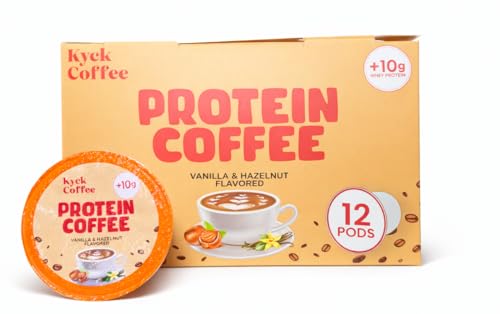 Kyck Protein Coffee K - Cup Pods (12 Count) – 10g Whey Protein per cup Premium High- Protein High Caffeine Colombian Coffee Pods, Compatible with All Brewers