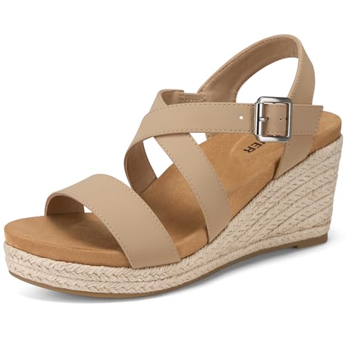 SHIBEVER Women's Platform Wedge Sandals