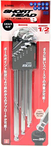 SK11(エスケー11) ショートヘッド六角棒レンチセット ミリサイズ 9本組 傾斜角度 約25度 エキストラロング SLSW09EL 3枚目