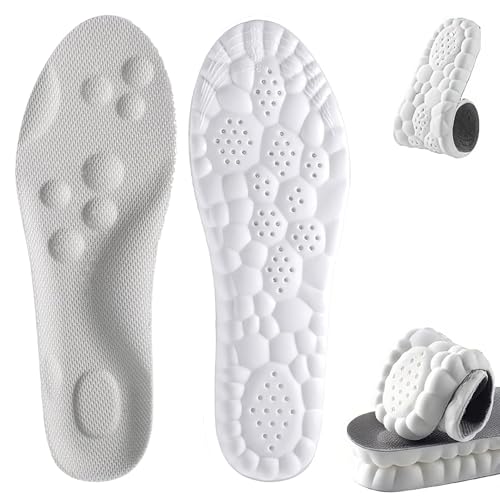 Best Shoes for Si Joint Pain: Find Relief & Comfort 12 Steppers Insoles for Men and Women, Cloud Insoles with Arch Support, 4D Memory Foam Insole, Breathable and Comfortable Shoe Inserts, Trim to Fit All Shoe Types (1Pair-Grey, Men 11-12/Women 13-14)