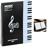 Classeur de Partitions Musique A4 Noir avec Spirale, Porte-Partition pour Annotations Dire...