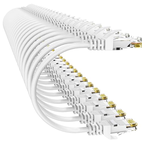 Image of Cat 6 Ethernet Cable 0.5FT (24Pack), Cat6 Ethernet Patch Cable 10Gbps, High-Speed UTP Cat6 Network Cable Pure Copper, Cat 6 Cable for Home and Office Network, White
