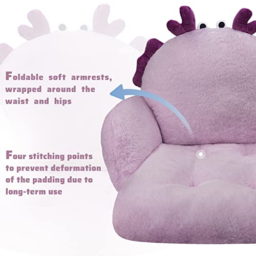 Qya Gaming Chair Cushion Purple, Cute Seat Cushion With Backrest Non-Slip, Kawaii Chair Pillow For Gamer Chair, Comfy Chair Cushion For Bedroom (32"X 18", Purple Crab) #TOP3
