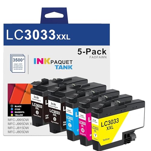 Microondas, Kitchen LC3033XXL Cartuchos de tinta BK/C/M/Y (paquete de 5) de repuesto para Brother LC3033 cartuchos de tinta de súper alto rendimiento para MFC-J995DW MFC-J995DWXL...