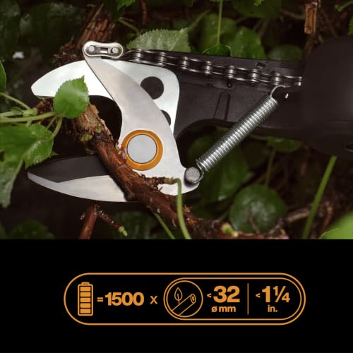 Coupe branche outil seul à batteries amovibles 12V 4 Ah portée 3 4m diam. de coupe 32mm tête réglable 230° - vue 6
