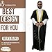 Black Cloak Bisht Abaya Arabian Men Saudi Eid Gulf Bedouin Islamic Islam Costumes Wedding Arab Dress Thobe Kaftan Caftan Mens Thoub Galabeya Jilbab Men's Muslim Costume Robe Jacket Clothing