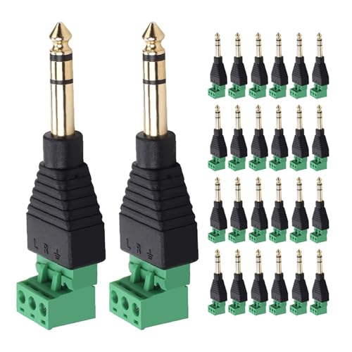 Conector estéreo de 6.35 mm chapado en oro con terminal sin soldadura para audio fluido 2