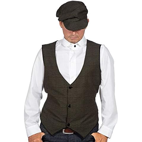 shoperama 20s Peaky Blinders Men's Shirt White Long Sleeve Costume Accessory Round Collar The Roaring Twenties Size 56 Cover