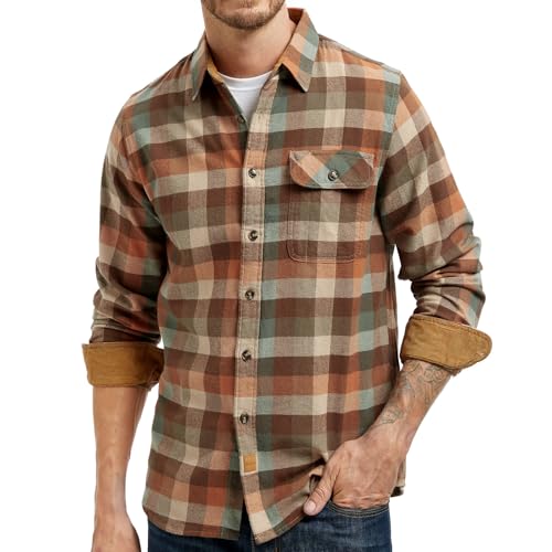 Westbro® Mens Flannel Shirts Long Sleeve Button Down Flannel Shirt for Men Plaid Shirt Mens Button Up Shirts Long Sleeve