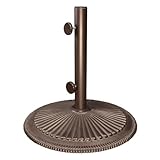SimplyShade Coral Free-Standing 50 Pound Cast Iron Patio Umbrella Base, Bronze
