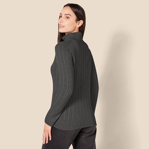 Image of Amazon Essentials Women's Long Sleeve Fisherman Cable Knit Turtleneck Sweater (Available in Plus Size)