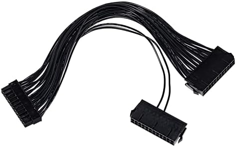 Dual PSU 24-Pin Power Supply Adapter ATX Motherboard Convertor Cable (12 Inch/30 cm)