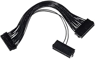 Dual PSU 24-Pin Power Supply Adapter ATX Motherboard Convertor Cable (12 Inch/30 cm)