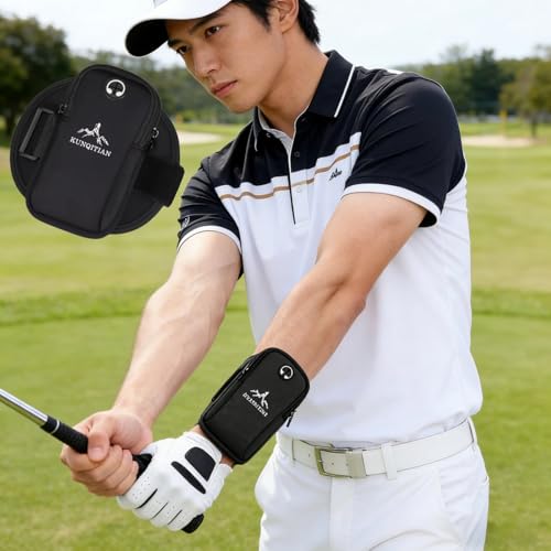 TUMECOS ランニングアームバッグ 収納バッグ 多機能 反射ロゴ スマホポーチ ジョギング/ジム/トレーニング用 男女兼用-ブラック
