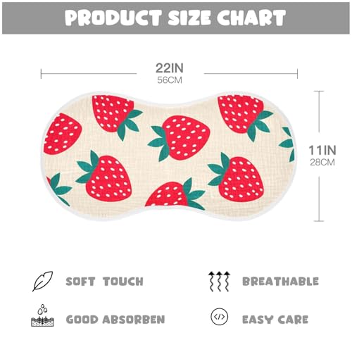 2 Pack Baby Burp Cloths, Soft Absorbent Burping Cloths for Babies, Cotton Milk Spit Up Rags, Large Size for Newborns, Baby Boys and Girls (Pastel Strawberry Pattern)4