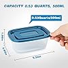 PEDECO 10PCS Food Storage Containers,Freezer Microwave safe,Food Container Sets,BPA Free Plastic Meal Prep Containers & Kitchen Set,Lunch Containers,use for School,Work and Travel,0.53 Quarts Per Box.