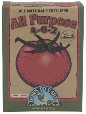 Down to Earth Distributors 07806 All-Purpose Fertilizer Mix 4-6-2 Formula, 5-Lbs. - Quantity 6