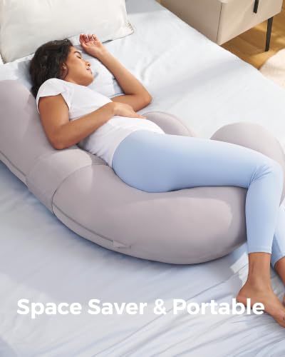 Image of Momcozy Original F Shaped Pregnancy Pillow with Adjustable Wedge Pillow
