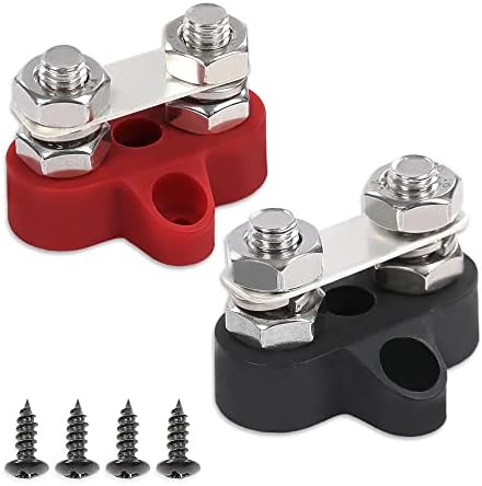 CALANDIS Red Junction Block Power Post Set Insulated Terminal Stud 5/16 In. Stainless - Foto 4
