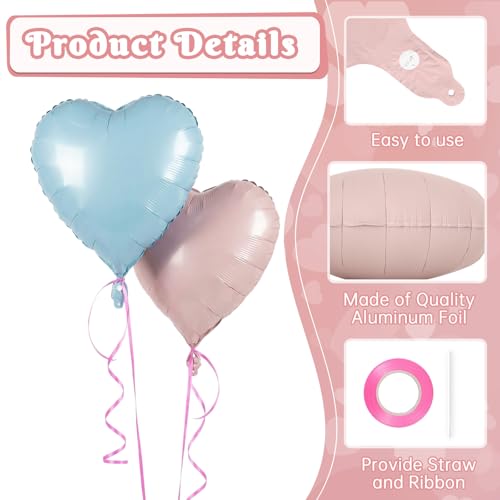 Image of 12 Pcs Colorful Heart Balloons,18 Inch Heart Foil Balloons Love Balloon Valentine Balloon for Birthday Party Wedding Engagement Party Baby Shower Valentine Day Decorations