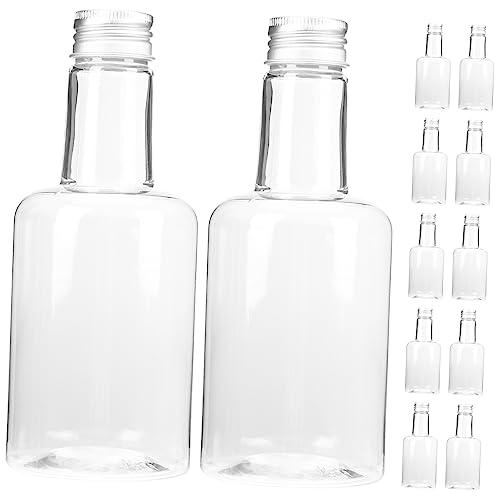 GOOHOCHY 12 Pcs 250ml Juice Bottles Leakproof Small Beverage Bottles Lids Portable Juice Containers for Cold Drinks Milk Tea