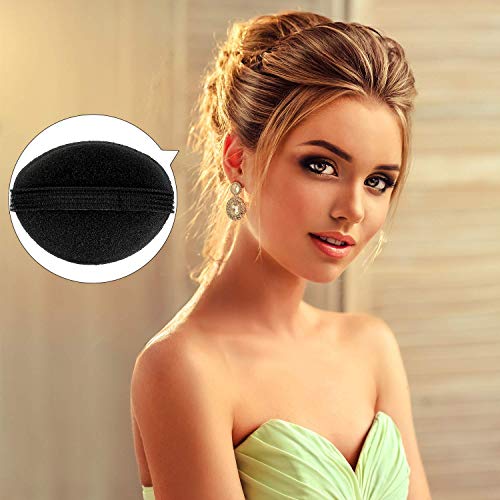 11 Pieces Women Sponge Volume Bump Inserts Hair Bases Hair Styling Tools Hair Bump Up Combs Clips Black Sponge Hair Accessories for Women DIY Hairstyles (Black, Brown) - Image 2
