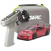 LDARC Radiant S100 164 Mini RC Sports Car, Full-Scale Steering, USB-C Fast Charge, Independent Suspension, LCD Remote, Portable Racing Car ModelRed