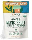 Pure Organic Monk Fruit Extract Powder, No Erythritol 4oz, 100% Monk Fruit Sweetener Powder for Keto and Paleo Diets, No Aftertaste, Zero Calories, Zero Carbs, Pure Monk Fruit Extract, 364 Servings