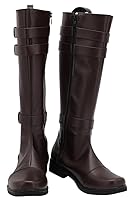 Lixinya Krieger Anime Halloween Karneval Schuhe Cosplay Lange Stiefel Herren Braun EU 45