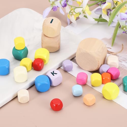 Des en bois vierges 15mm cubes bois non finis pour loisirs creatifs
