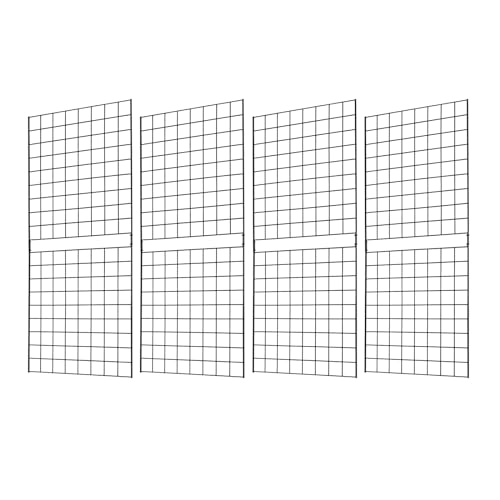 7RiversART Grid Wall Commercial Grade Gridwall Panels - Heavy Duty Grid Panel for Any Retail Display Wall Grid 2' Width x 5' Height, Black (Pack of 4) Easily Portable