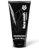Black Wolf Men’s Charcoal Powder Face Wash, 5 Fl Oz - Facial Cleanser Removes Unwanted Impurities from Your Skin and Soothes Irritation
