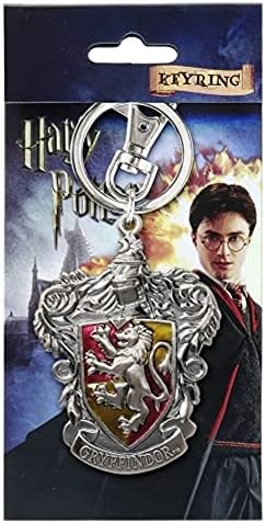 HARRY POTTER Gryffindor School Crest Pewter Keychain