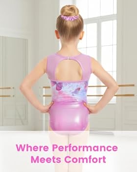 Gogokids meisjes mouwloos strass gymnastiek set, 3-delig kinder leotard met shorts & haarband, mesh-inzet uitgesneden hals gymnastiekpak meisjes set voor leeftijd 3-12, ideaal als cadeau voor
