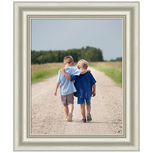 Amanti Art 16x20 Picture Frame, Sophia Silver Wood Framing for your Wedding Photos, Family Pictures, Diploma, Certificate, Kids Art Gift for Mom or Poster Wall Decor