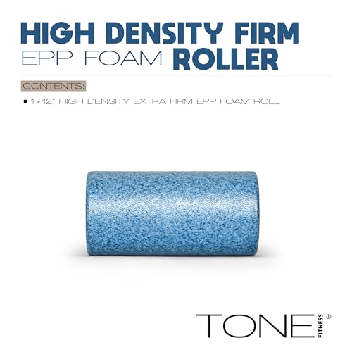 Tone Fitness High Density EPP Foam Exercise Foam Roller for Yoga, Pilates, Stretching, Massage, and Recovery 12 inch Blue by Tone Fitness - Image 2