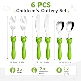 EXZACT dzieci sztućce 6 szt stal nierdzewna maluch dzieci Utensils Frog