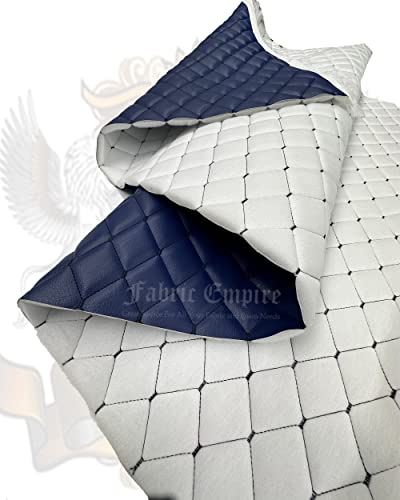 Premium Vinyl Quilted Foam Upholstery Fabric - 52" Wide, 3/8" Thick, Durable for Automotive, Furniture & Marine Projects (Blue with Black Threading) 5 Premium Vinyl Quilted Foam Upholstery Fabric - 52" Wide, 3/8" Thick, Durable for Automotive, Furniture & Marine Projects (Blue with Black Threading) - Image 4