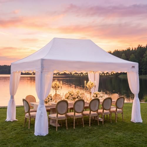 Image of ABCCANOPY Patio Pop Up Canopy Tent with Curtain 10x15 Event-Series (White)