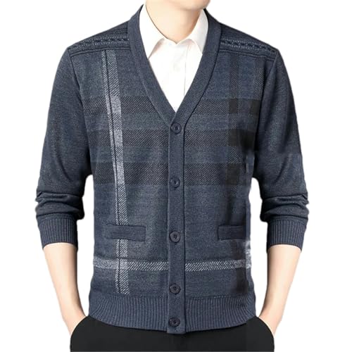 Pull tricoté homme à col en V boutonné style décontracté vintage