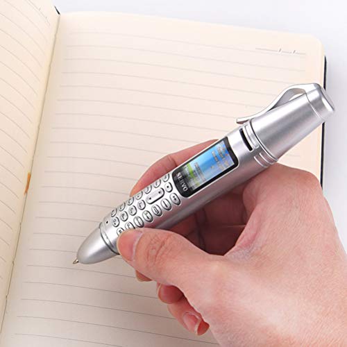 Versão inglesa em formato de caneta mini celular micro discador para uso em dirigir (prata) acessóri