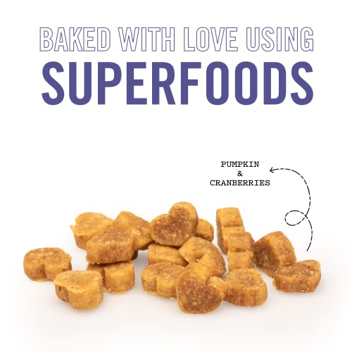 Three Dog Bakery Soft And Chewy Super Rewards With Superfoods Dog Treats, Low Calorie Dog Training Treats For Dogs, Pumpkin & Cranberry Crumble Flavor, 8 Ounce Resealable Bag #TOP2