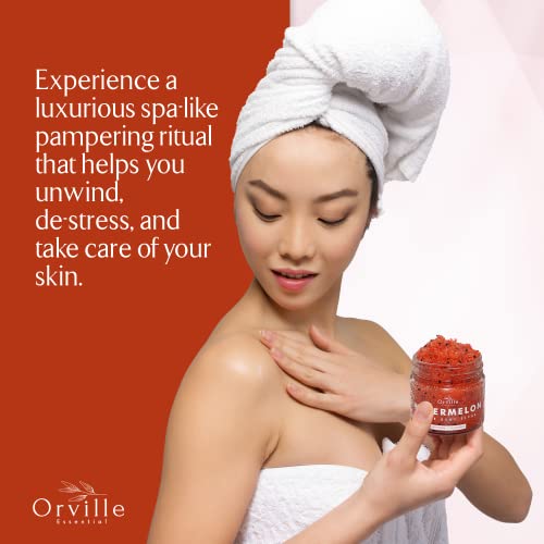 Prime Watermelon Sugar Scrub W/ Real Watermelon Extract, 200G Natural Exfoliating Body Scrub For Preppy Skin Care, Body Exfoliator Scrub For Shower W/ Spoon, Body Skin Care Products -Orville Essential #TOP4