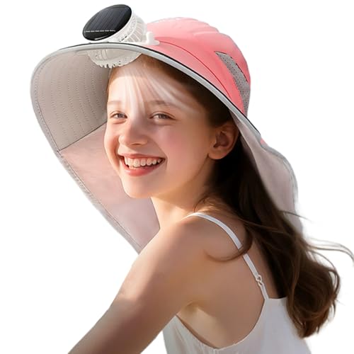 Chapeau avec ventilateurs solaires anti-UV respirant pour camping et pêche