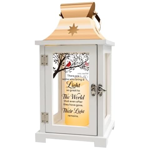 Memorial Lantern - Thoughtful Bereavement Gift for Loss of Loved One, Sympathy and Remembrance for Mother Father - Funeral Gift - There're Some Who Bring a Light Cover