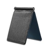 [亀登鞄製作所] マネークリップ メンズ 財布 カードケース 薄い 日本円札にピッタリ シンセティックレザー (ブルー)