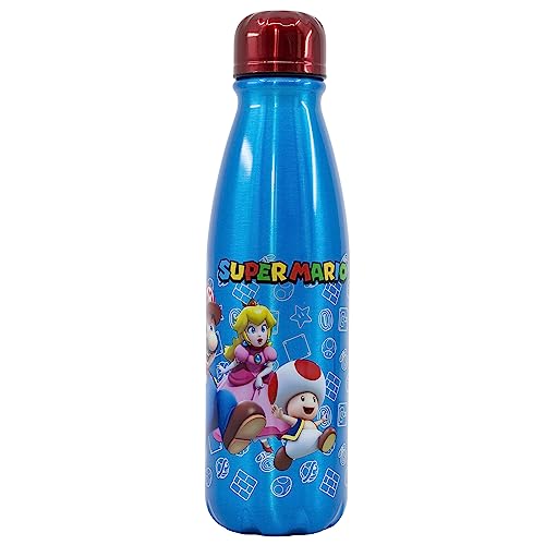 Stor BOTTIGLIA RIUTILIZZABILE IN ALLUMINIO PER BAMBINI 600 ML | SUPER MARIO