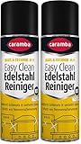 Caramba Easy Clean Edelstahl Reiniger, Reinigungs- und Pflegespray für Metalloberflächen, für Küche, Grill und Werkstatt, Löst Fett, Kalk und mehr, 250 ml (Packung mit 2)