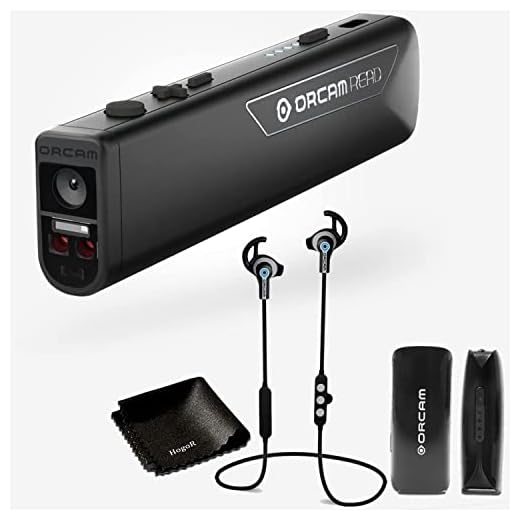 OrCam Read Smart - AI Assistive Reader - Including Smart Reading Feature- for Anyone Who is Exposed to Large Amounts, Bundled with OrCam Bluetooth Earbuds, Orcam Battery Pack and HogoR Cleaning Cloth